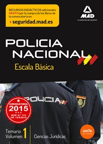 Books Frontpage Escala Básica de Policía Nacional. Temario Volumen 1: Ciencias Jurídicas