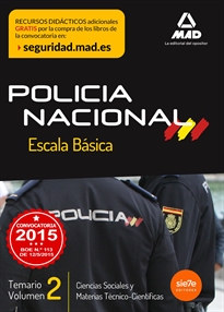 Books Frontpage Escala Básica de Policía Nacional. Temario Volumen 2: Ciencias Sociales y Materias Técnico-Científicas