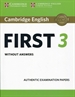 Front pageCambridge English First 3. Student's Book without answers.