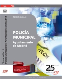 Books Frontpage Policía Municipal Ayuntamiento de Madrid. Temario Vol. II