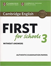 Books Frontpage Cambridge English First for Schools 3 Student's Book without Answers