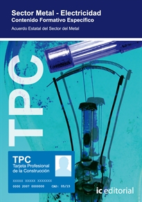 Books Frontpage TPC Sector Metal - Electricidad. Contenido formativo específico