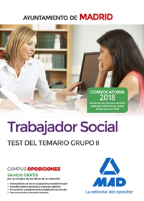 Books Frontpage Trabajador Social del Ayuntamiento de Madrid. Test del Temario Grupo II