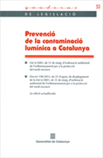 Books Frontpage Prevenció de la contaminació lumínica a Catalunya (2a edició actualitzada)