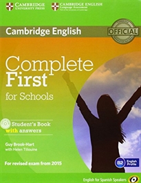 Books Frontpage Complete First for Schools for Spanish Speakers Student's Book with Answers with CD-ROM