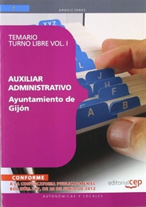 Books Frontpage Auxiliar Administrativo del Ayuntamiento de Gijón. Temario Turno Libre Vol. I.