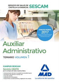 Books Frontpage Auxiliar Administrativo, Servicio de Salud de Castilla-La Mancha (SESCAM). Temario