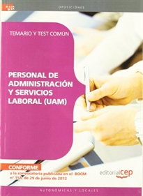 Books Frontpage Personal de administración y servicios laboral (UAM). Temario y Test Común