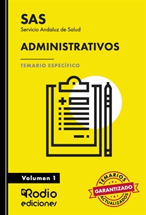 Books Frontpage SAS 2024. Administrativos. Temario Específico. Volumen 1. Servicio Andaluz de Salud