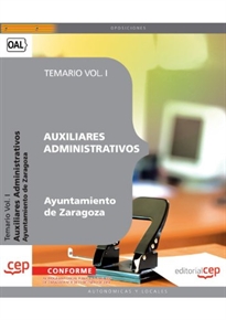 Books Frontpage Auxiliares Administrativos Ayuntamiento de Zaragoza. Temario Vol. I.