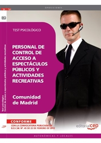 Books Frontpage Personal de control de acceso a espectáculos públicos y actividades recreativas de la Comunidad de Madrid. Test psicológico