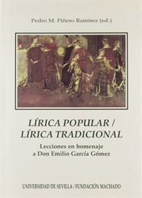 Books Frontpage Lírica popular, lírica tradicional: lecciones en homenaje a don Emilio García Gómez