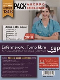 Books Frontpage PACK AHORRO EXCELLENCE. Enfermero/a. Turno libre. Servicio Madrileño de Salud (SERMAS). (Incluye Temarios Vol. I, II, III y IV, Test y Simulacros)