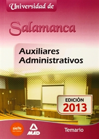Books Frontpage Auxiliares Administrativos de la Universidad de Salamanca. Temario