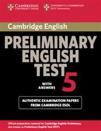 Books Frontpage Cambridge Preliminary English Test 5 Student's Book with answers