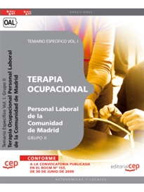 Books Frontpage Terapia Ocupacional Grupo II Personal Laboral de la Comunidad de Madrid. Temario Vol. I.