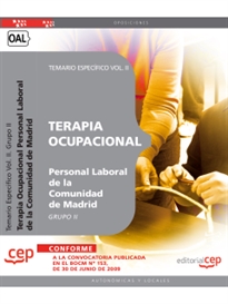 Books Frontpage Terapia Ocupacional Grupo II Personal Laboral de la Comunidad de Madrid. Temario Vol. II.