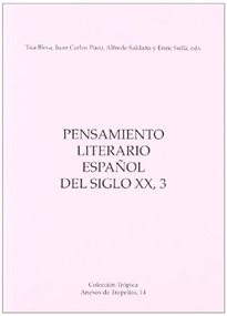 Books Frontpage Pensamiento literario espa–ol del siglo XX, 3