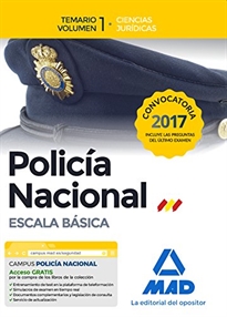 Books Frontpage Policía Nacional Escala Básica. Temario volumen 1 Ciencias Jurídicas