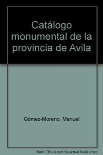 Books Frontpage Catálogo Monumental de Avila.