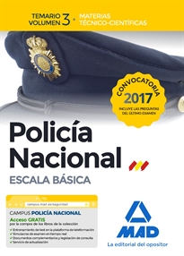 Books Frontpage Policía Nacional Escala Básica. Temario volumen 3 Materias Técnico-Científicas