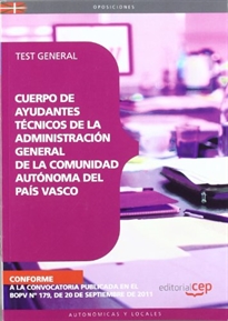 Books Frontpage Cuerpo de Ayudantes Técnicos de la Administración General de la Comunidad Autónoma del País Vasco. Test General