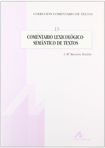 Books Frontpage Comentario lexicológico-semántico de textos
