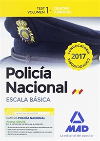 Books Frontpage Policía Nacional Escala Básica. Test volumen 1 Ciencias Jurídicas