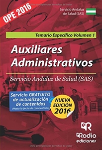 Books Frontpage Auxiliares Administrativos del SAS. Temario Especifico. Vol 1. Segunda Edición