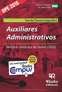 Books Frontpage Auxiliares Administrativos del SAS. Test del temario Específico. Segunda edición