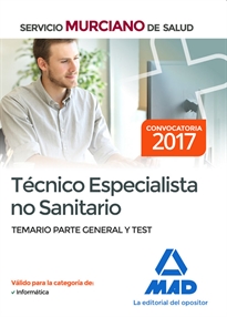 Books Frontpage Técnico Especialista no Sanitario del Servicio Murciano de Salud. Temario parte general y test