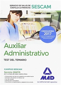 Books Frontpage Auxiliar Administrativo, Servicio de Salud de Castilla-La Mancha (SESCAM). Test del temario