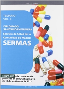 Books Frontpage Diplomado Sanitario/Enfermera del Servicio de Salud de la Comunidad de Madrid. SERMAS. Temario Vol.II