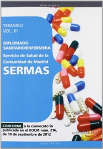 Books Frontpage Diplomado Sanitario/Enfermera del Servicio de Salud de la Comunidad de Madrid. SERMAS. Temario Vol. III.