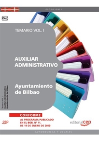 Books Frontpage Auxiliar Administrativo del Ayuntamiento de Bilbao. Temario Vol. I.