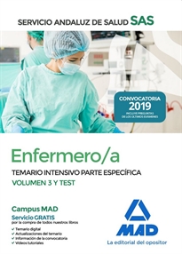 Books Frontpage Enfermero/a del Servicio Andaluz de Salud. Temario intensivo parte específica volumen 3  y test