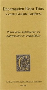 Books Frontpage Patrimonio matrimonial en matrimonios no indisolubles