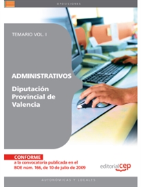 Books Frontpage Administrativos Diputación Provincial de Valencia. Temario Vol. I.