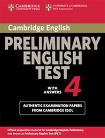 Books Frontpage Cambridge Preliminary English Test 4 Student's Book with Answers
