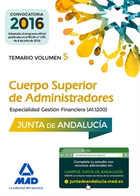 Books Frontpage Cuerpo Superior de Administradores [Especialidad Gestión Financiera (A1 1200)] de la Junta de Andalucía. Temario Volumen 5