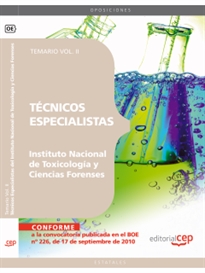 Books Frontpage Técnicos Especialistas del Instituto Nacional de Toxicología y Ciencias Forenses. Temario Vol. II.