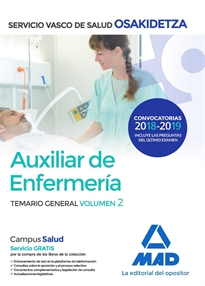 Books Frontpage Auxiliar de Enfermería de Osakidetza-Servicio Vasco de Salud. Temario General Volumen 2