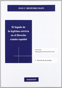 Books Frontpage El legado de la legítima estricta en el Derecho común español