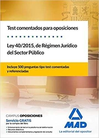 Books Frontpage Test  comentados para oposiciones de la Ley 40/2015,  de Régimen Jurídico del Sector Público