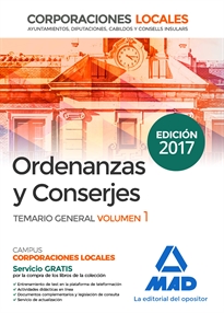 Books Frontpage Ordenanzas y Conserjes, Corporaciones Locales. Temario general