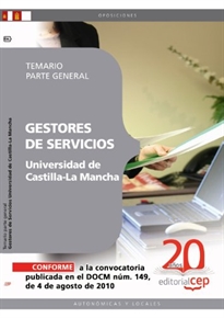 Books Frontpage Gestores de Servicios de la Universidad de Castilla-La Mancha. Temario Parte General