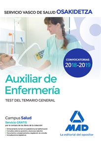 Books Frontpage Auxiliar de Enfermería de Osakidetza-Servicio Vasco de Salud. Test General