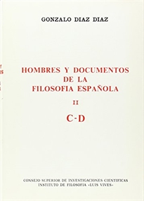 Books Frontpage Hombres y documentos de la filosofía española. Vol. II (C-D)