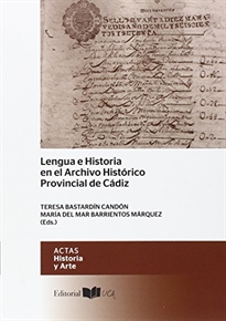 Books Frontpage Lengua e historia en el Archivo Histórico Provincial de Cádiz