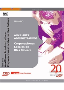 Books Frontpage Auxiliares Administrativos Corporaciones Locales Illes Balears. Temario